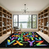 Rainbow Alphabet Splash Kids Area Rug