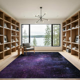 Purple Nebula Starfield Area Rug