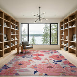 Blush Pink Floral Vintage No. 9 Area Rug