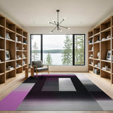Modern Pink Black Geometric Area Rug