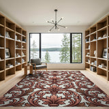 Ornate Acanthus Leaf Damask Area Rug