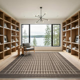 Geometric Modern Beige Woven Grid Area Rug