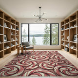 Whimsical Candy Cane Swirl Area Rug