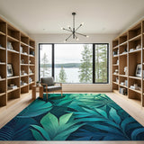 Green Lush Green Foliage Area Rug