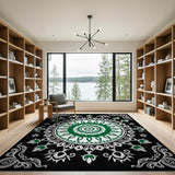 Green Mandala Persian Area Rug