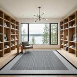 Black White Geometric Plaid Area Rug