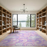 Pink Swirl Cloud Area Rug