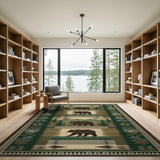 Bear Trail Forest Mountain Area Rug