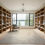 Geometric Modern Beige and Neutral Beige Geometric Diamond Area Rug