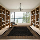 Gold and Silver Black Gold Heritage Tribal Area Rug