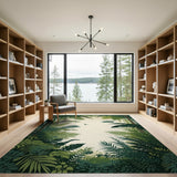 Lush Jungle Palm Frond Area Rug