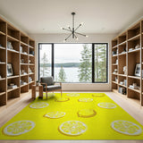 Slices Sunny Lemon Slices Yellow Area Rug