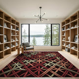 Red Woven Lattice Area Rug