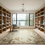 Vintage Peony Border Area Rug