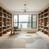 Abstract Organic Shapes Beige Neutral Area Rug