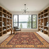 Red Traditional Persian Red Floral Area Rug