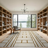 Gold Framed Geometric Area Rug