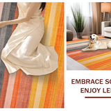 Ultra Soft Area Rug, Non Slip, Stain Resistant, Washable Area Rugs for Living Room, Bedroom, Chic Minimalist Tassel Accents(Orange)