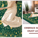 Ultra Soft Area Rug, Non Slip, Stain Resistant, Washable Area Rugs for Living Room, Bedroom, Eclectic Insect Botanical Motif(Green)