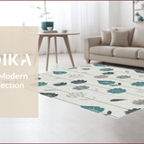 Ultra Soft Area Rug, Non Slip, Stain Resistant, Washable Area Rugs for Living Room, Bedroom, Modern Floral Living Room Rug(Gray)