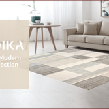 Ultra Soft Area Rug, Non Slip, Stain Resistant, Washable Area Rugs for Living Room, Bedroom, Minimalist Chic Geometric Arrangement(Beige)
