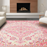 Ultra Soft Area Rug, Non Slip, Stain Resistant, Washable Area Rugs for Living Room, Bedroom, Timeless Classic Low Pile Texture(Pink)