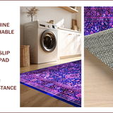 Ultra Soft Area Rug, Non Slip, Stain Resistant, Washable Area Rugs for Living Room, Bedroom, Boho Floral Tapestry Aesthetic(Blue)