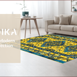 Ultra Soft Area Rug, Non Slip, Stain Resistant, Washable Area Rugs for Living Room, Bedroom, Geometric Boho Yellow Living Room Non-Slip Rug(Yellow)