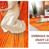 Ultra Soft Area Rug, Non Slip, Stain Resistant, Washable Area Rugs for Living Room, Bedroom, Bold Striped Color Splash Effect(Orange)