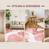 Ultra Soft Area Rug, Non Slip, Stain Resistant, Washable Area Rugs for Living Room, Bedroom, Inviting Plush Colorful Design(Beige)