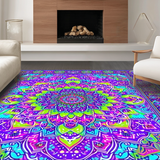 Ultra Soft Area Rug, Non Slip, Stain Resistant, Washable Area Rugs for Living Room, Bedroom, Vivid Hippie Artful Geometry(Purple)