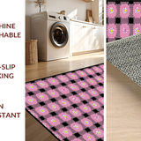 Ultra Soft Area Rug, Non Slip, Stain Resistant, Washable Area Rugs for Living Room, Bedroom, Vibrant Playful Floral Composition(Pink)