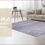Ultra Soft Area Rug, Non Slip, Stain Resistant, Washable Area Rugs for Living Room, Bedroom, Contemporary Abstract Space Theme(Gray)