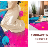 Ultra Soft Area Rug, Non Slip, Stain Resistant, Washable Area Rugs for Living Room, Bedroom, Energetic Hues in Contemporary Style(Yellow)