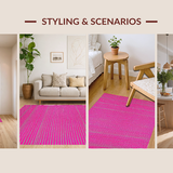 Ultra Soft Area Rug, Non Slip, Stain Resistant, Washable Area Rugs for Living Room, Bedroom, Whimsical Pink Graphic Statement(Pink)