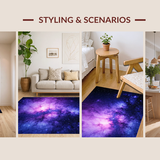 Ultra Soft Area Rug, Non Slip, Stain Resistant, Washable Area Rugs for Living Room, Bedroom, Vibrant Celestial Swirl Artwork(Purple)