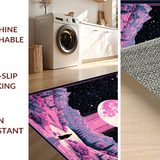 Ultra Soft Area Rug, Non Slip, Stain Resistant, Washable Area Rugs for Living Room, Bedroom, Elegant Lunar Tiled Artistry(Pink)