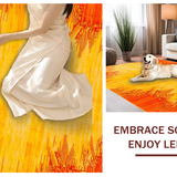 Ultra Soft Area Rug, Non Slip, Stain Resistant, Washable Area Rugs for Living Room, Bedroom, Radiant Colorful Sun Illustration(Yellow)