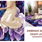 Ultra Soft Area Rug, Non Slip, Stain Resistant, Washable Area Rugs for Living Room, Bedroom, Lively Purple Garden Theme(Purple)