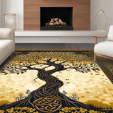 Ultra Soft Area Rug, Non Slip, Stain Resistant, Washable Area Rugs for Living Room, Bedroom, Celtic Inspired Natural Tones(Gold)