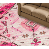 Ultra Soft Area Rug, Non Slip, Stain Resistant, Washable Area Rugs for Living Room, Bedroom, Charming Rodeo Animal Pattern(Pink)