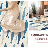 Ultra Soft Area Rug, Non Slip, Stain Resistant, Washable Area Rugs for Living Room, Bedroom, Charming Nautical Artistry Theme(Blue)
