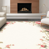 Ultra Soft Area Rug, Non Slip, Stain Resistant, Washable Area Rugs for Living Room, Bedroom, Bright Cheerful Petal Display(Beige)