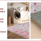 Ultra Soft Area Rug, Non Slip, Stain Resistant, Washable Area Rugs for Living Room, Bedroom, Soft Pastel Geometric Aesthetic(Gray)