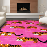 Ultra Soft Area Rug, Non Slip, Stain Resistant, Washable Area Rugs for Living Room, Bedroom, Cheerful Cartoon Animal Plush Rug(Pink)