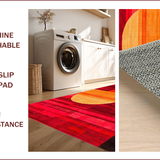 Ultra Soft Area Rug, Non Slip, Stain Resistant, Washable Area Rugs for Living Room, Bedroom, Dynamic Abstract Shape Fusion(Red)