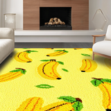 Ultra Soft Area Rug, Non Slip, Stain Resistant, Washable Area Rugs for Living Room, Bedroom, Vivid Tropical Banana Motif(Yellow)