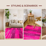 Ultra Soft Area Rug, Non Slip, Stain Resistant, Washable Area Rugs for Living Room, Bedroom, Chic Pastel Zebra Pattern(Pink)