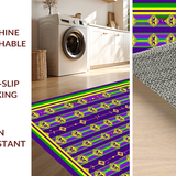 Ultra Soft Area Rug, Non Slip, Stain Resistant, Washable Area Rugs for Living Room, Bedroom, Colorful Carnival Bead Pattern(Purple)