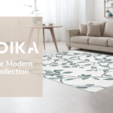 Ultra Soft Area Rug, Non Slip, Stain Resistant, Washable Area Rugs for Living Room, Bedroom, Sleek Contemporary Symmetrical Artwork(Gray)